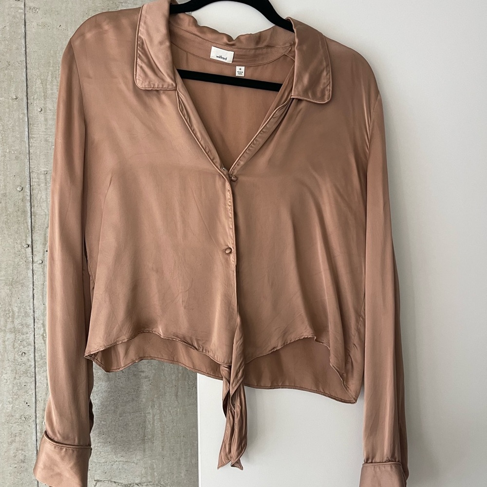 Silk Rose Gold tie Wilfred top